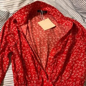 Kittenish Floral Long Sleeve Jumpsuit - size L